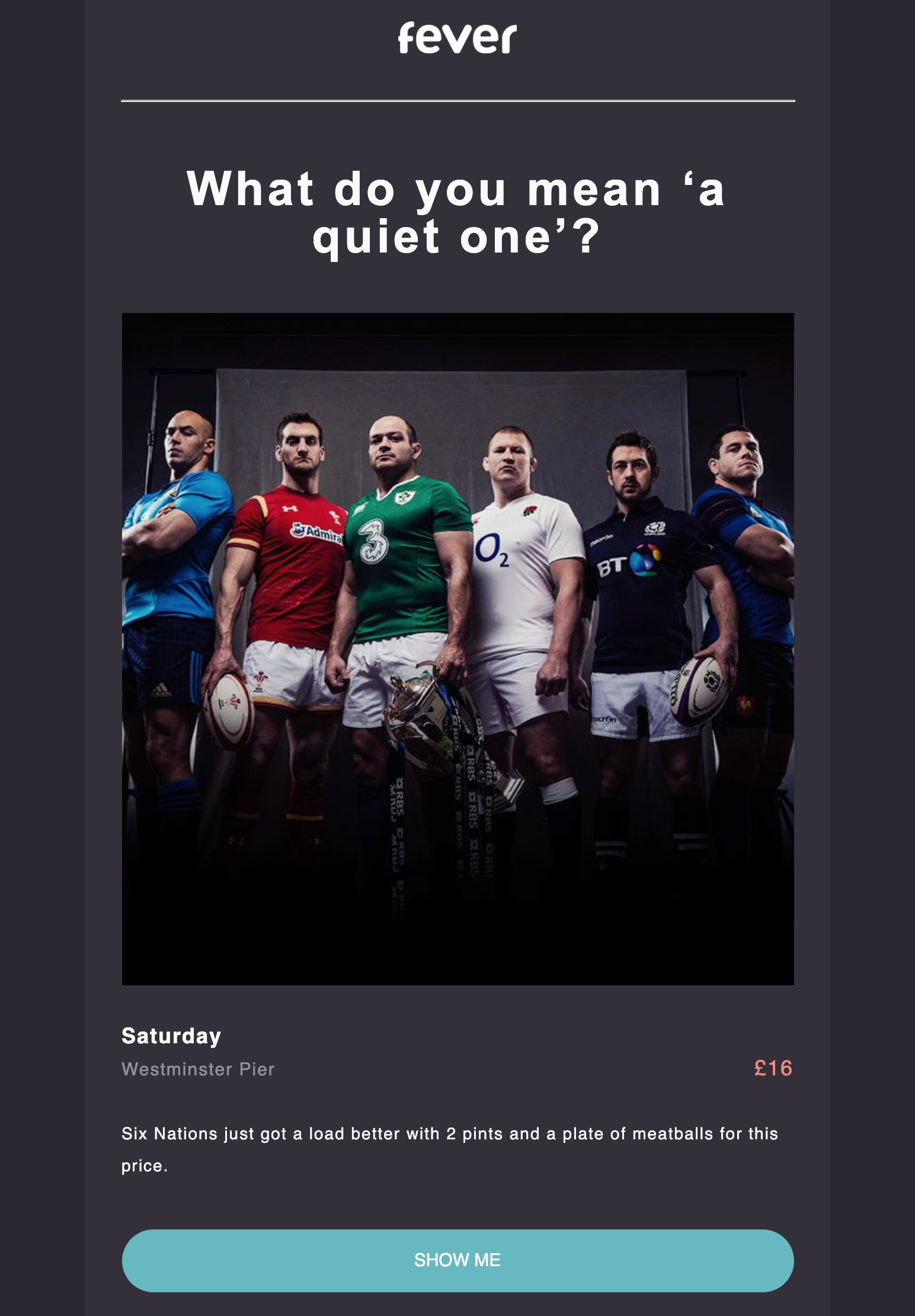 Fever Six Nations email example