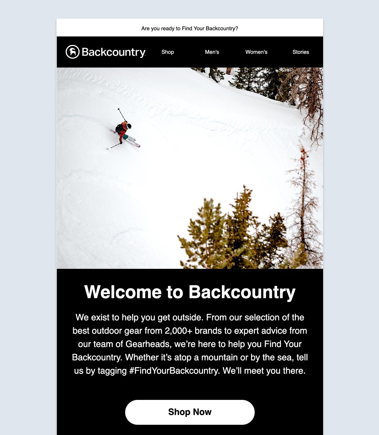 Te damos la bienvenida a Backcountry