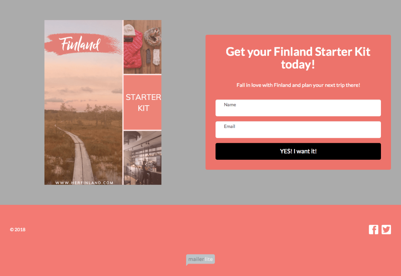 Her Finland example - Made with MailerLite