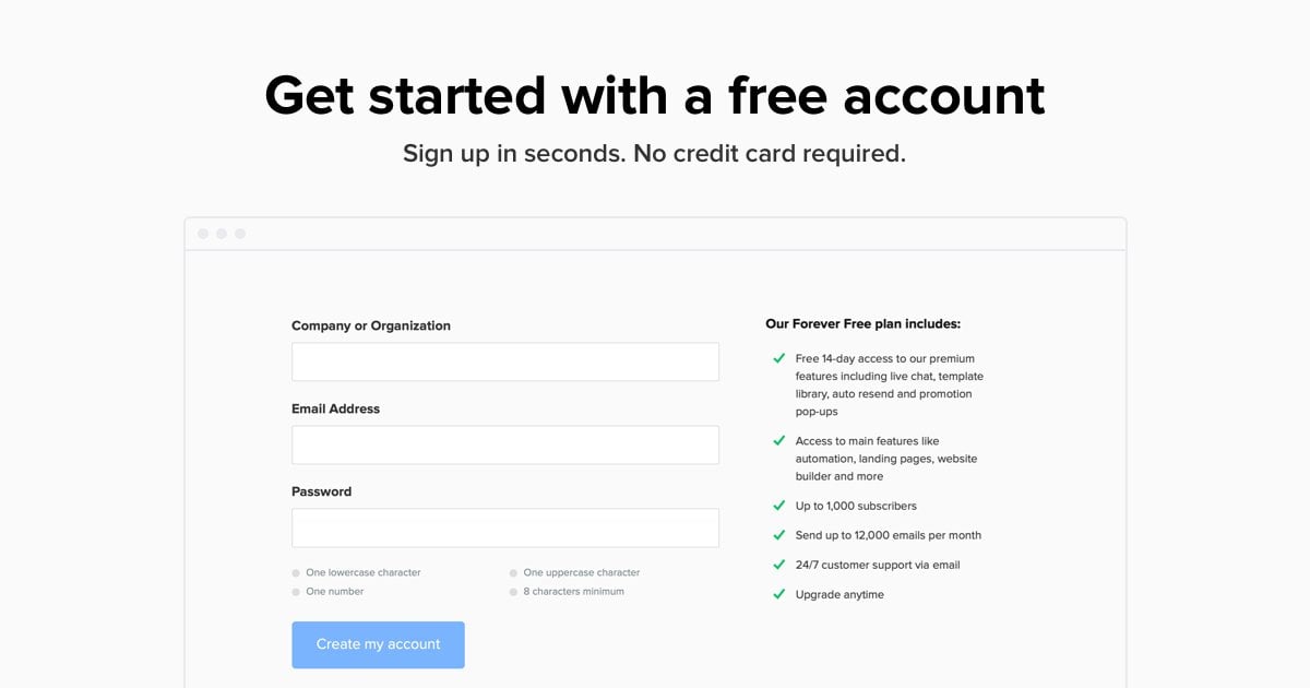 Get start with free account