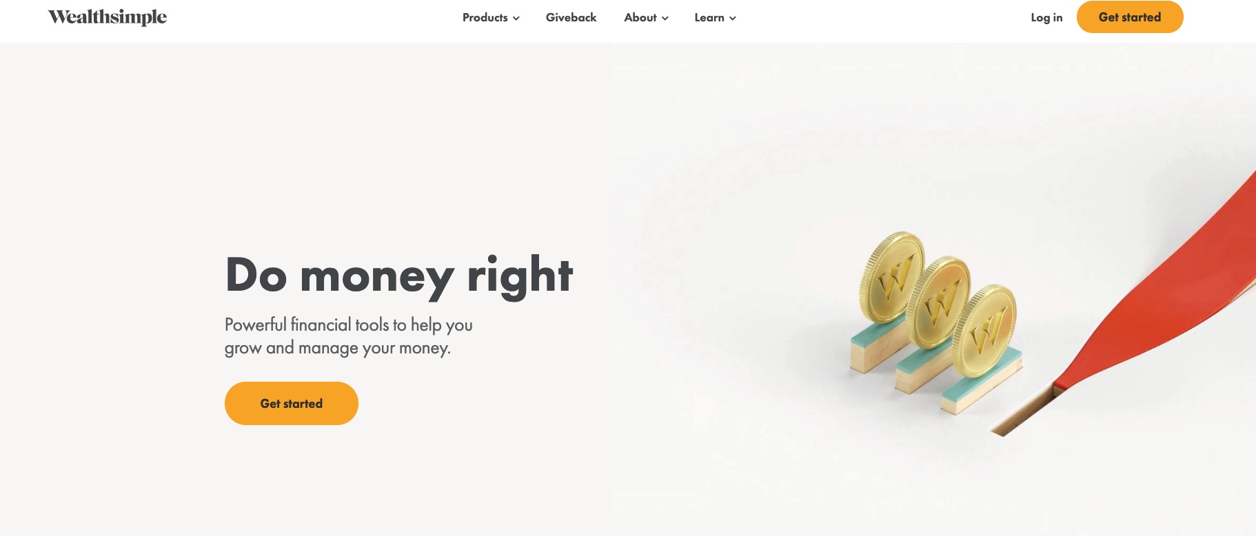 Wealthsimple white space web design example