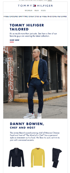 tommy hilfiger newsletter example - collaborating with influencers