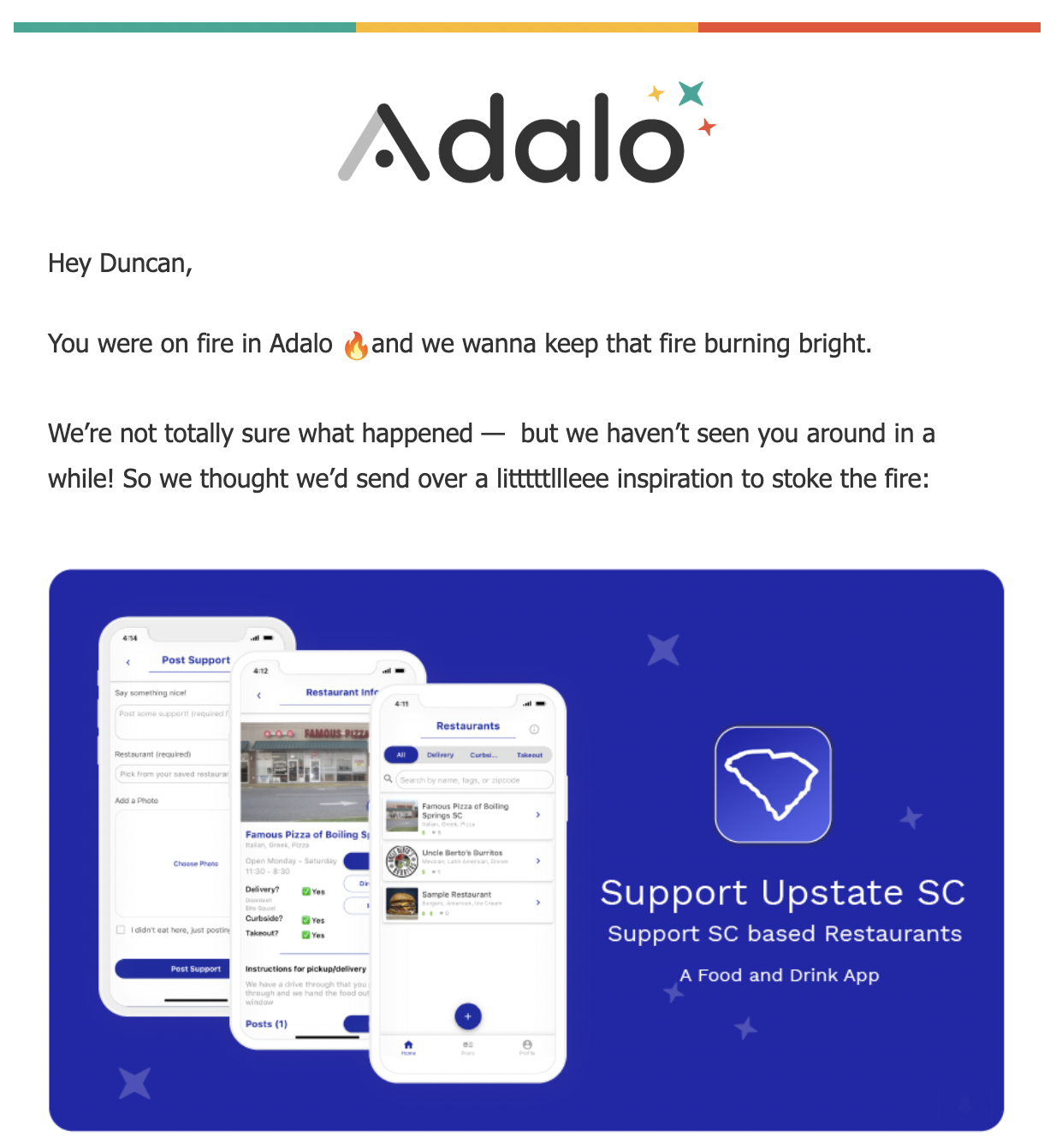Adalo re-engagement email