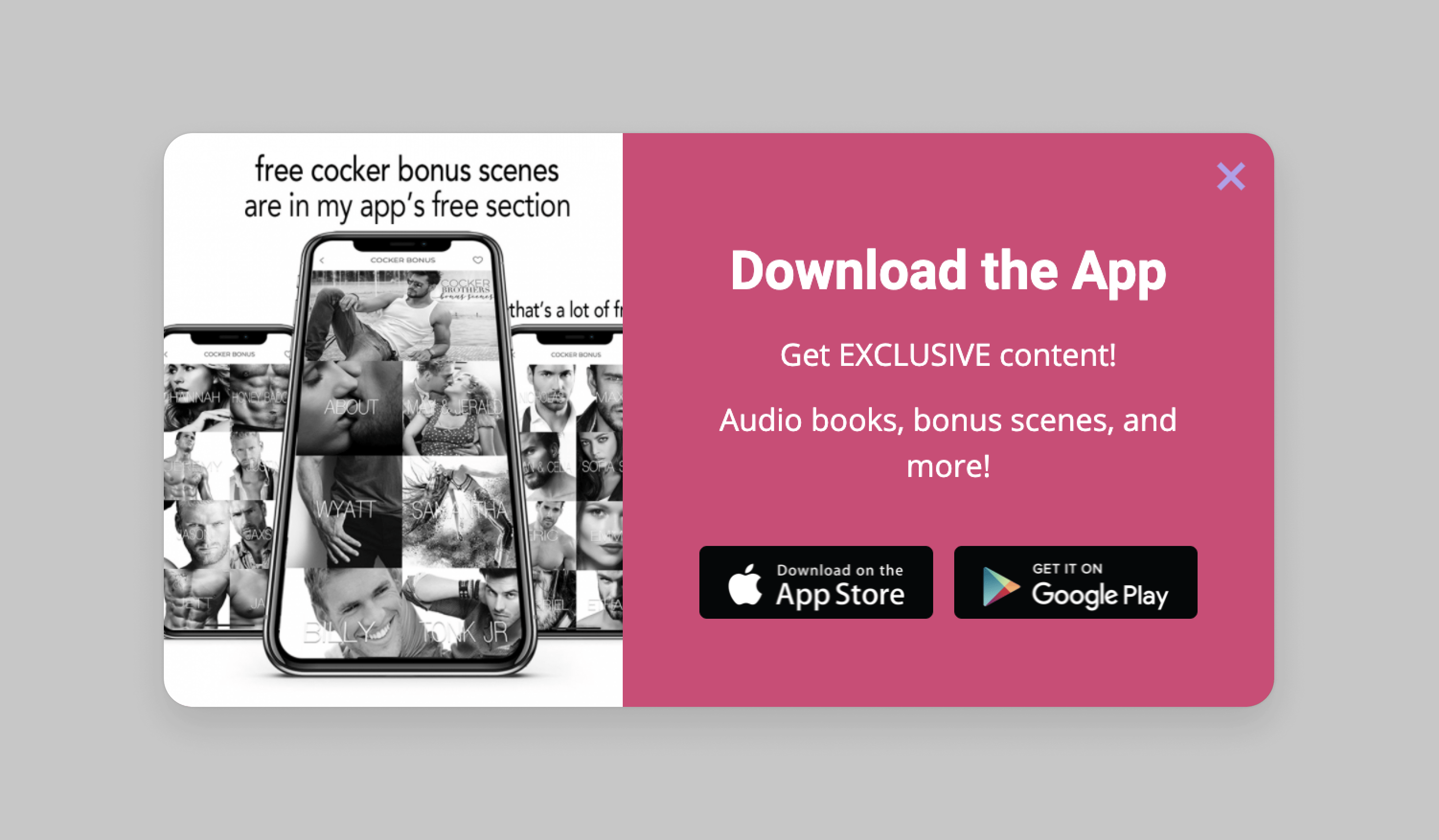 download app pop-up example