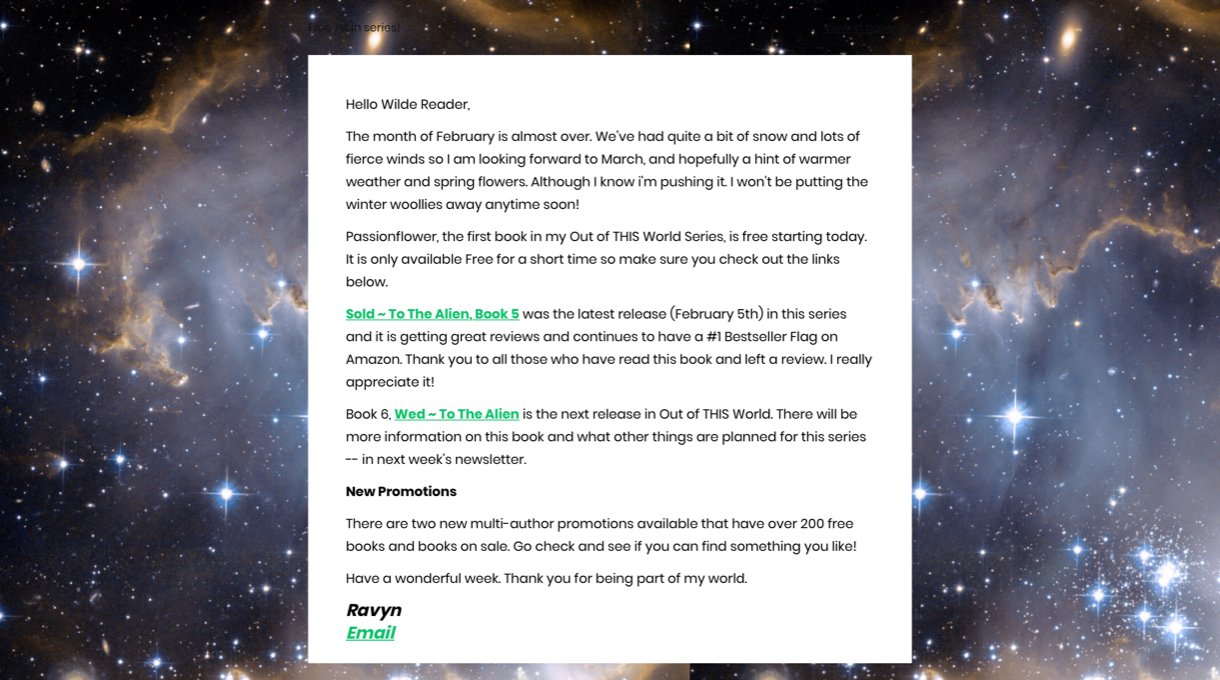 Ravyn Wilde galaxy stars email background example - MailerLite