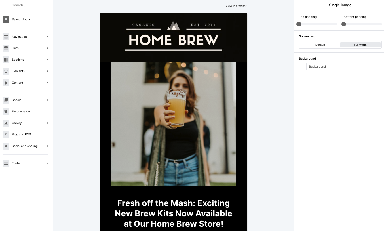 A Canva header in an email built with MailerLite