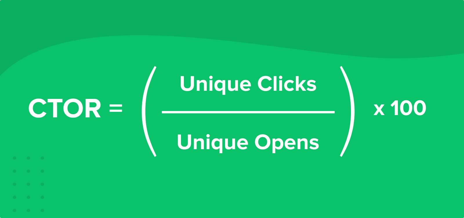 CTOR formula = unique clicks divided by unique opens x 100 - MailerLite