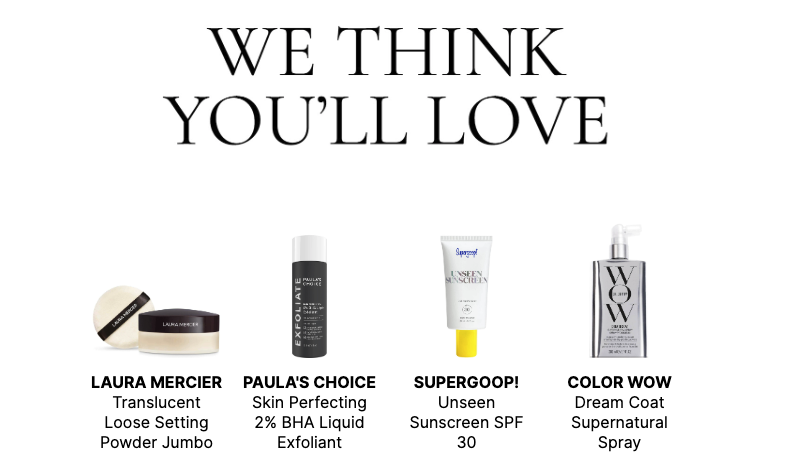 Cult Beauty recommendation email
