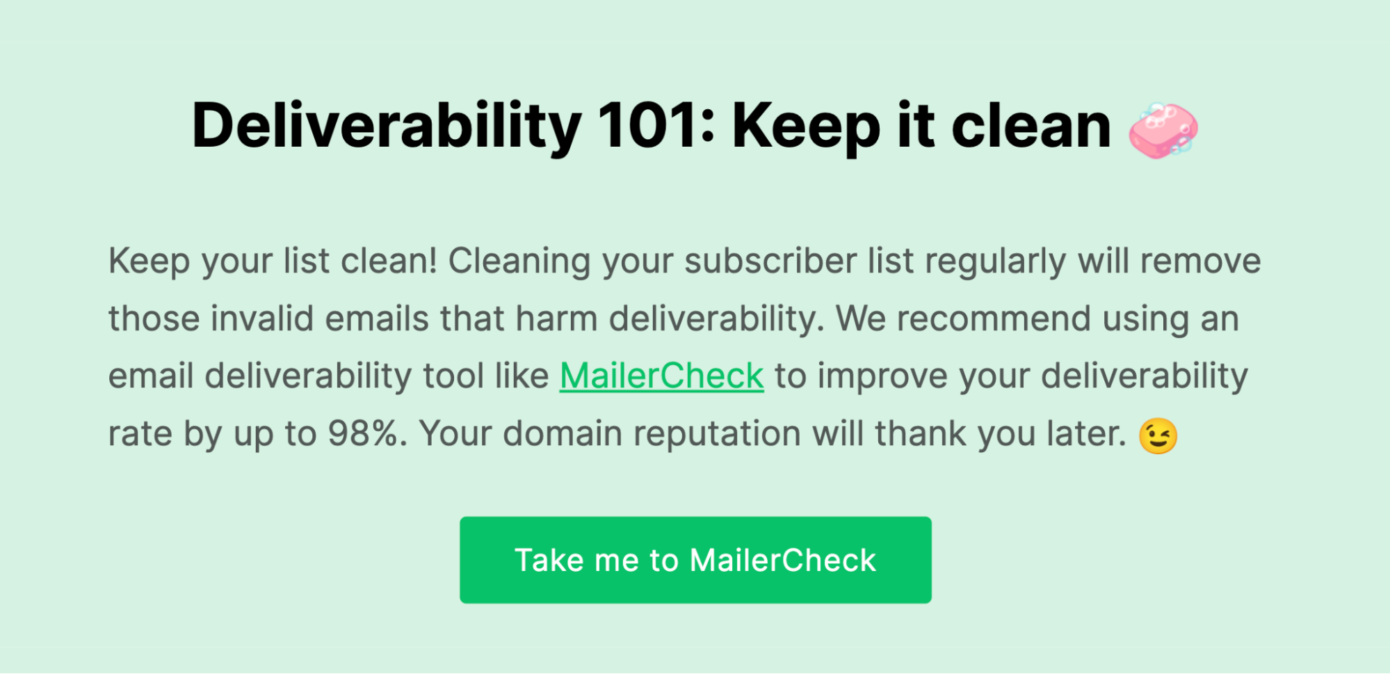 Email CTA for MailerCheck