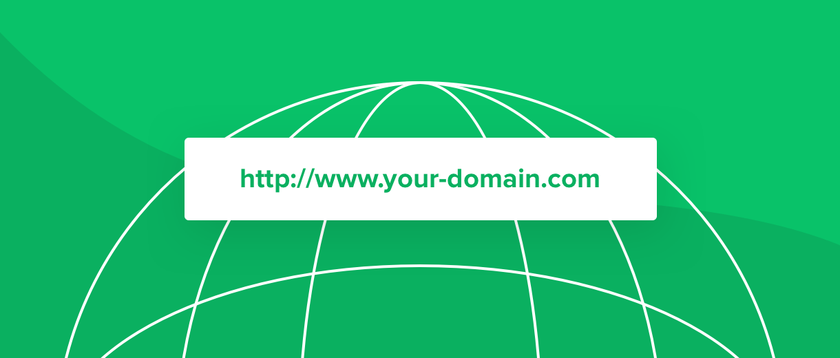 choose your own domain name https green background globe - mailerlite