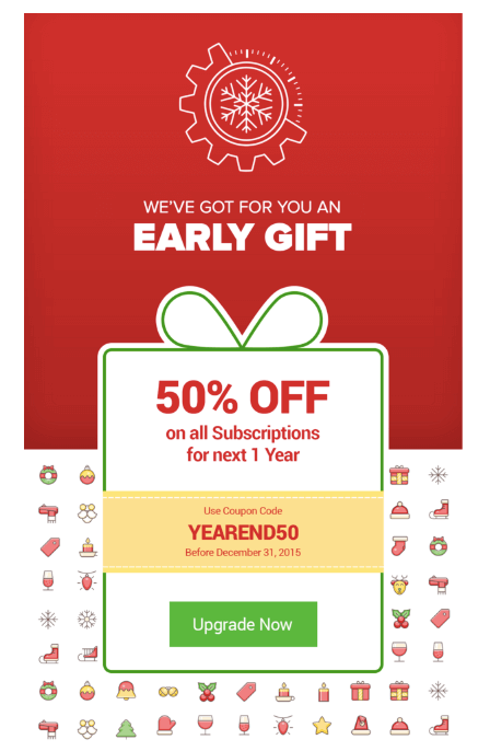 christmas discount email example early gift box with discount