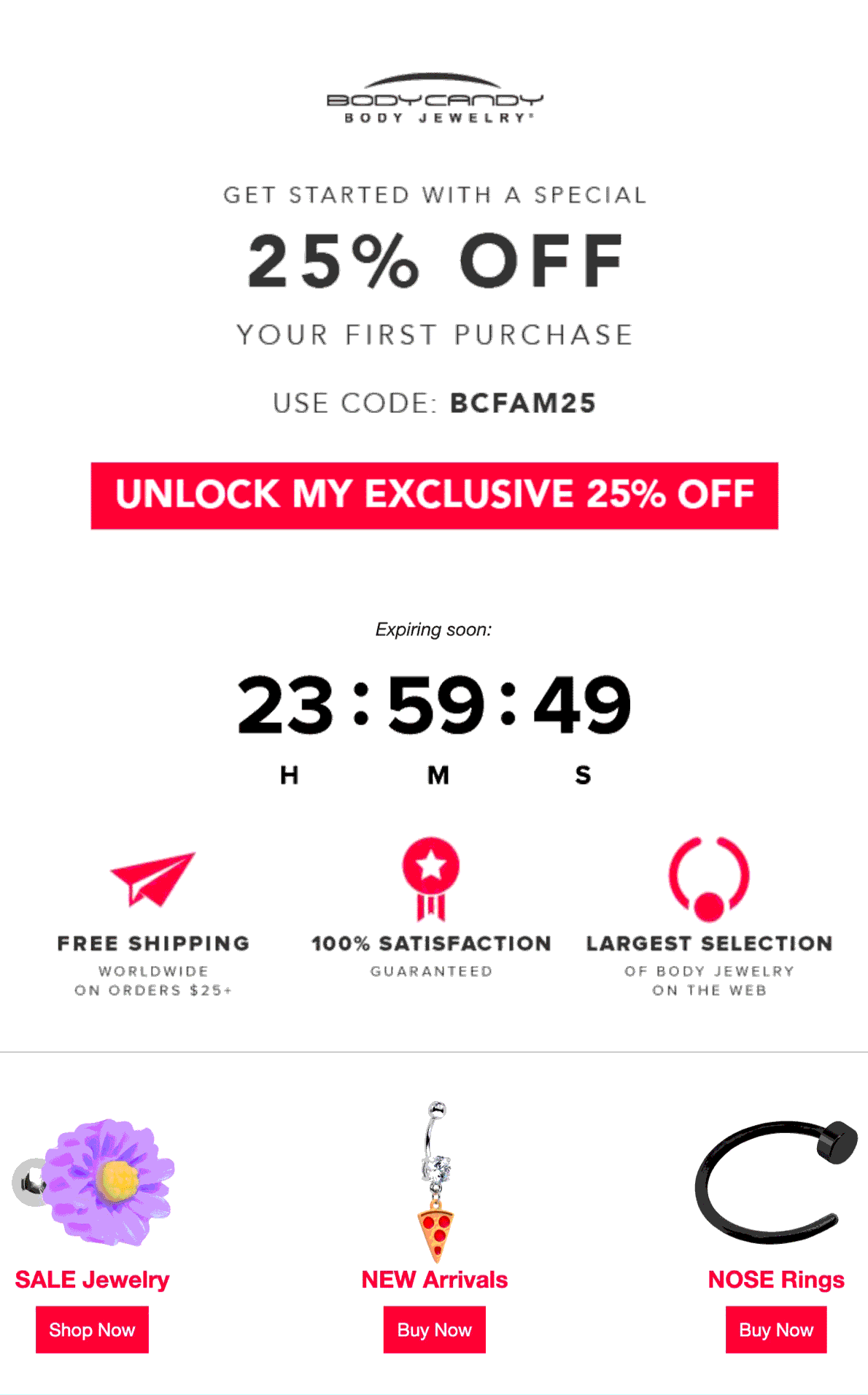 BodyCandy email countdown example