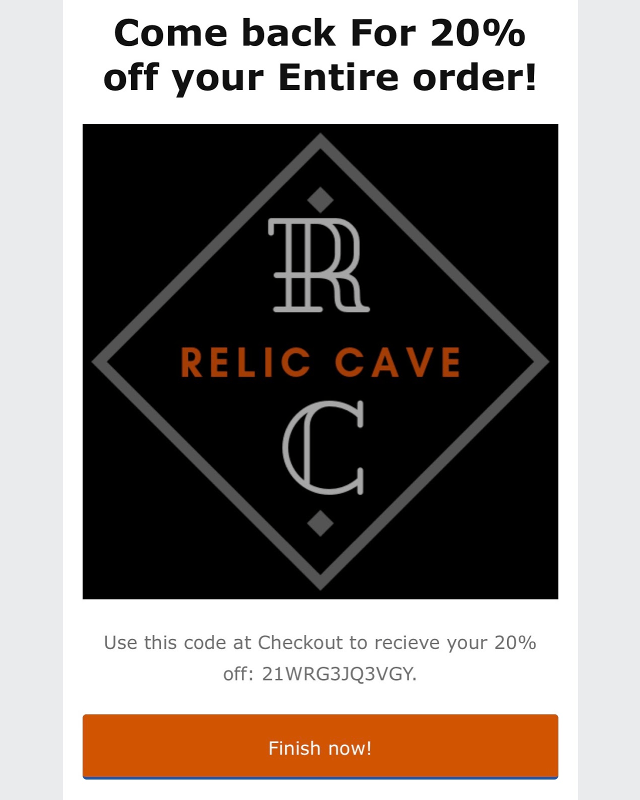 abandoned cart email example reliccave