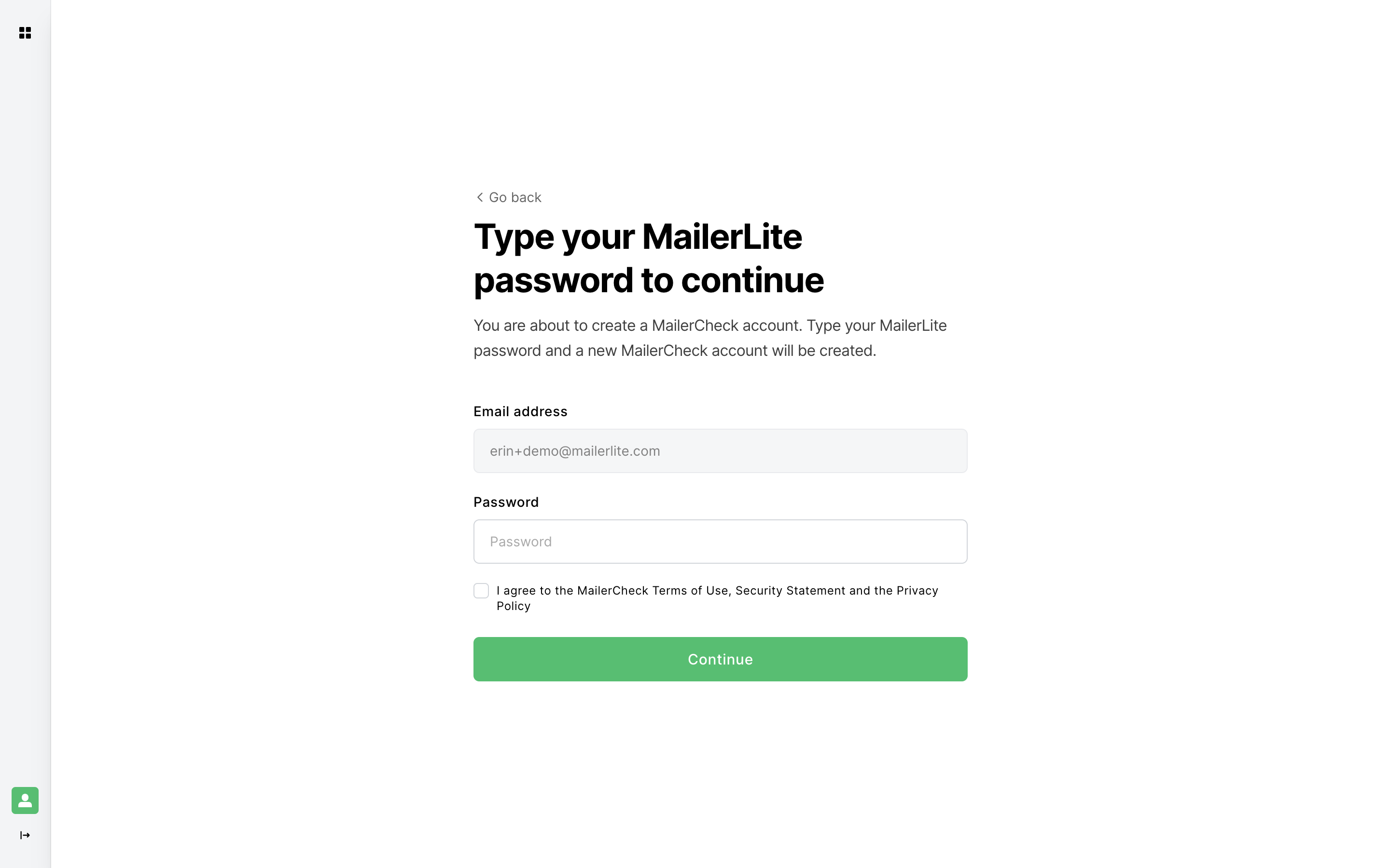 Create a new MailerCheck account