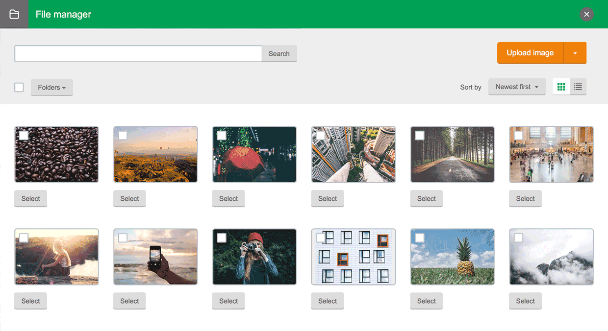 file manager image view MailerLite