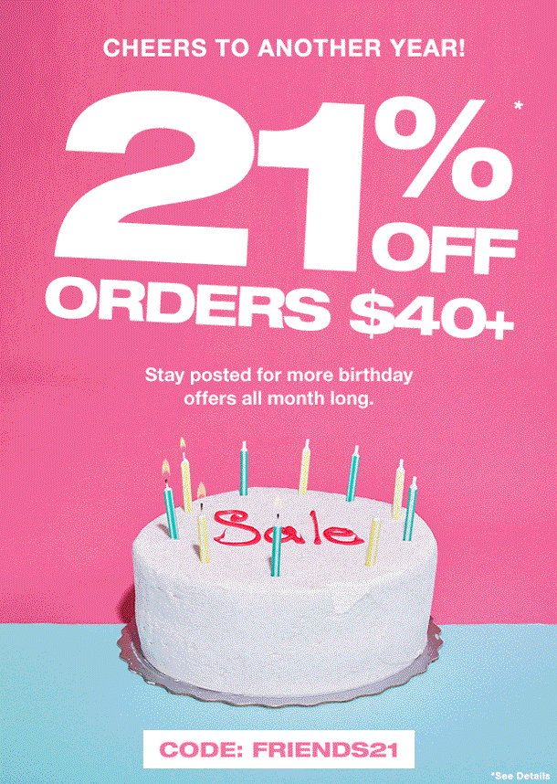 Forever21 fun GIF birthday email