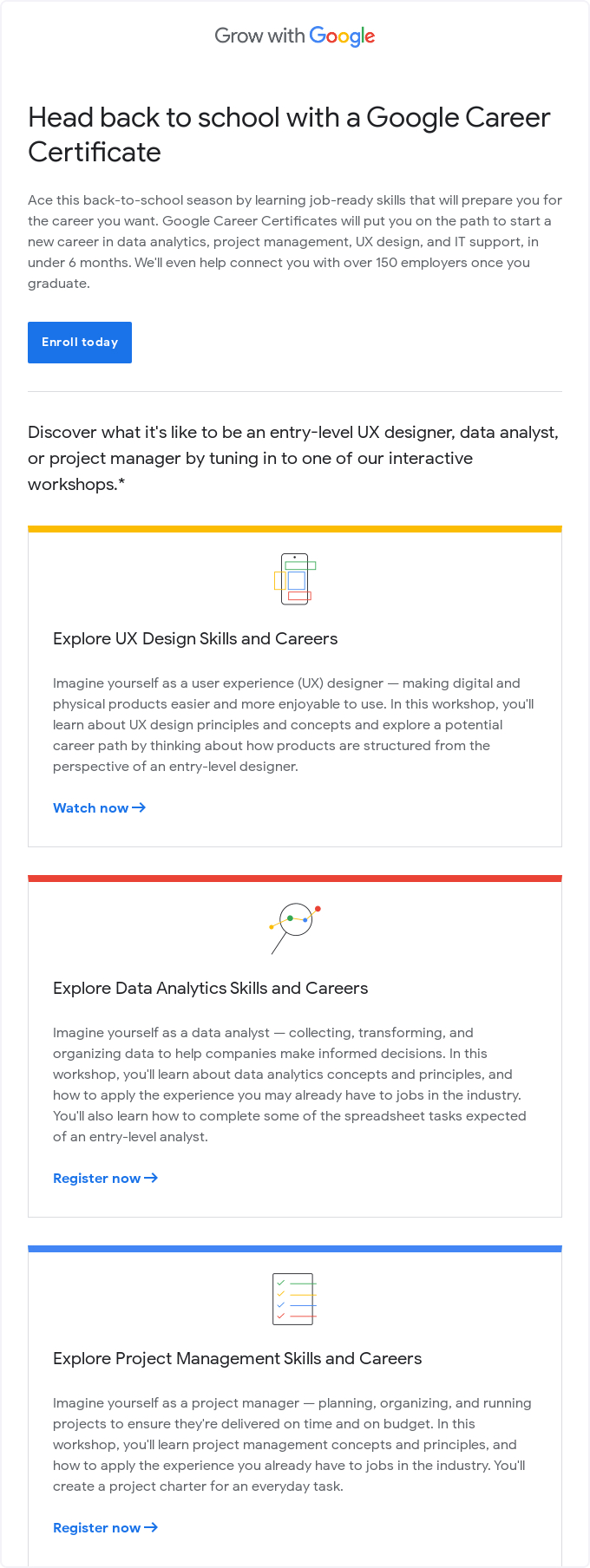 Back-to-school email newsletter theme by Google