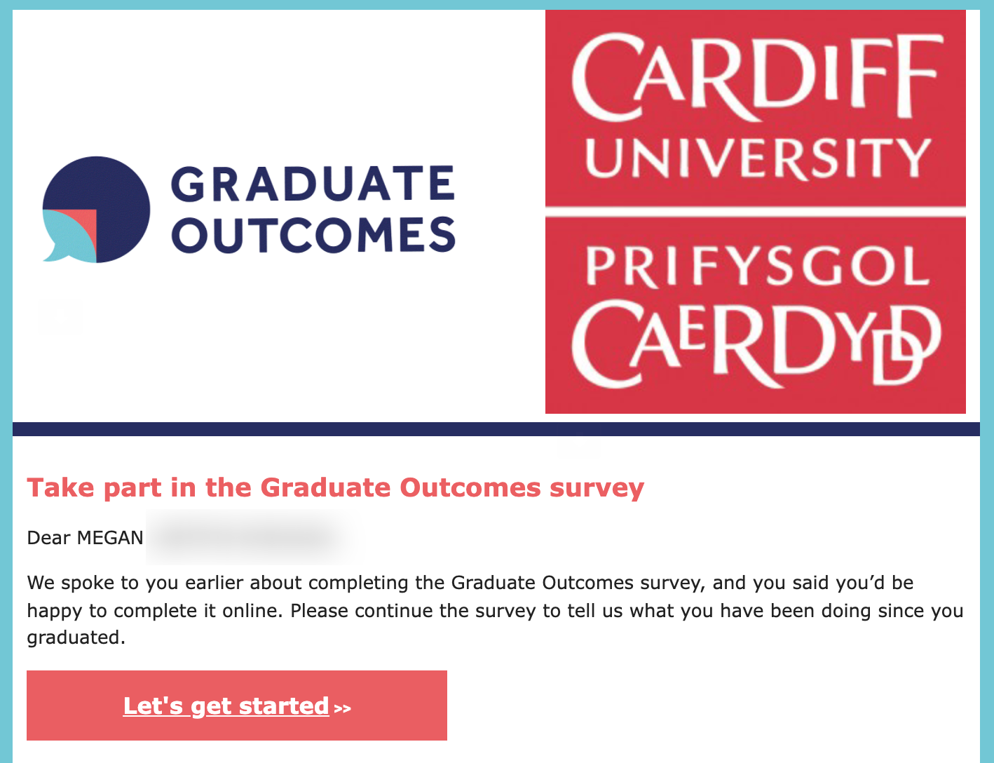 Graduate outcomes survey email example