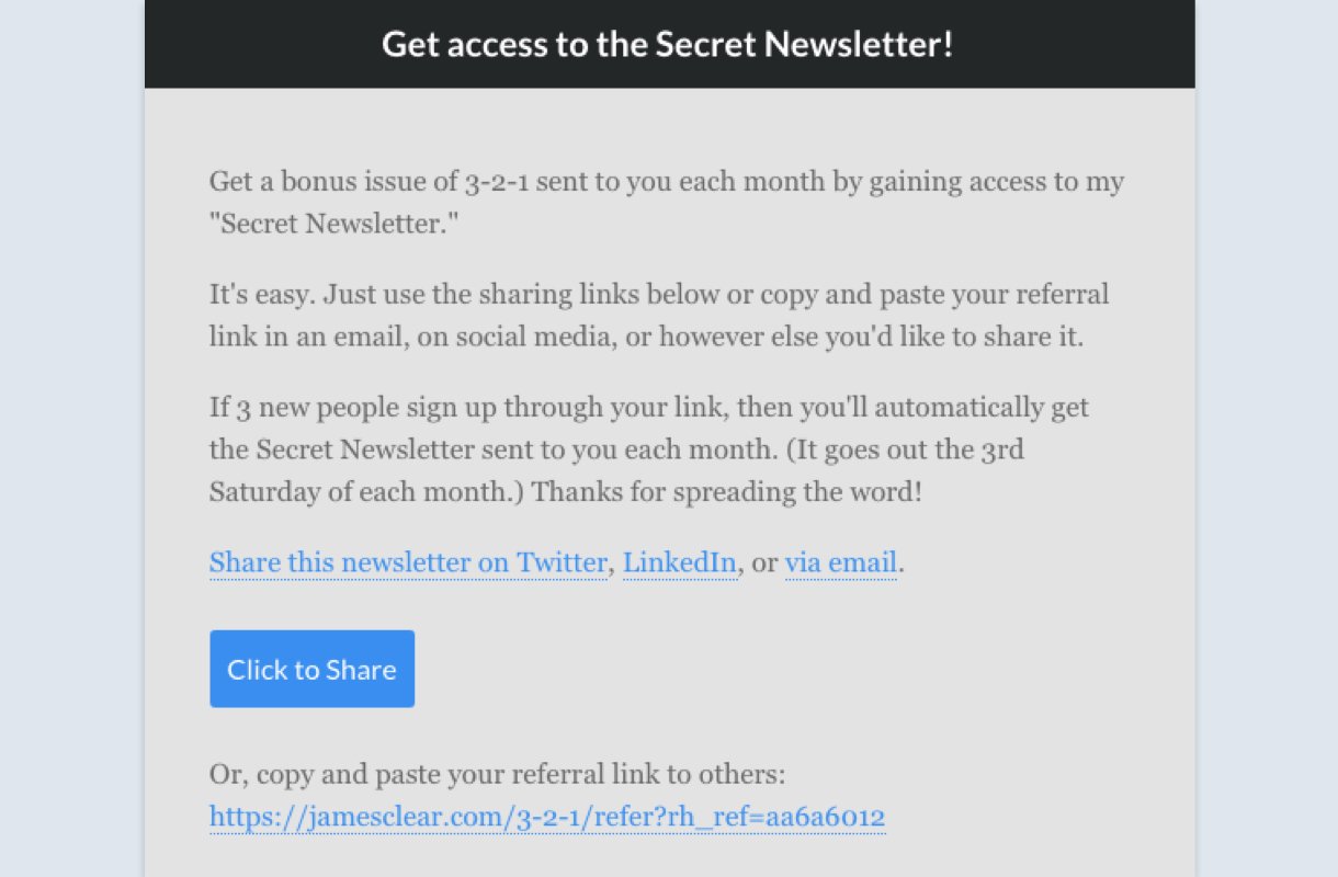 word of mouth email marketing secret newsletter example