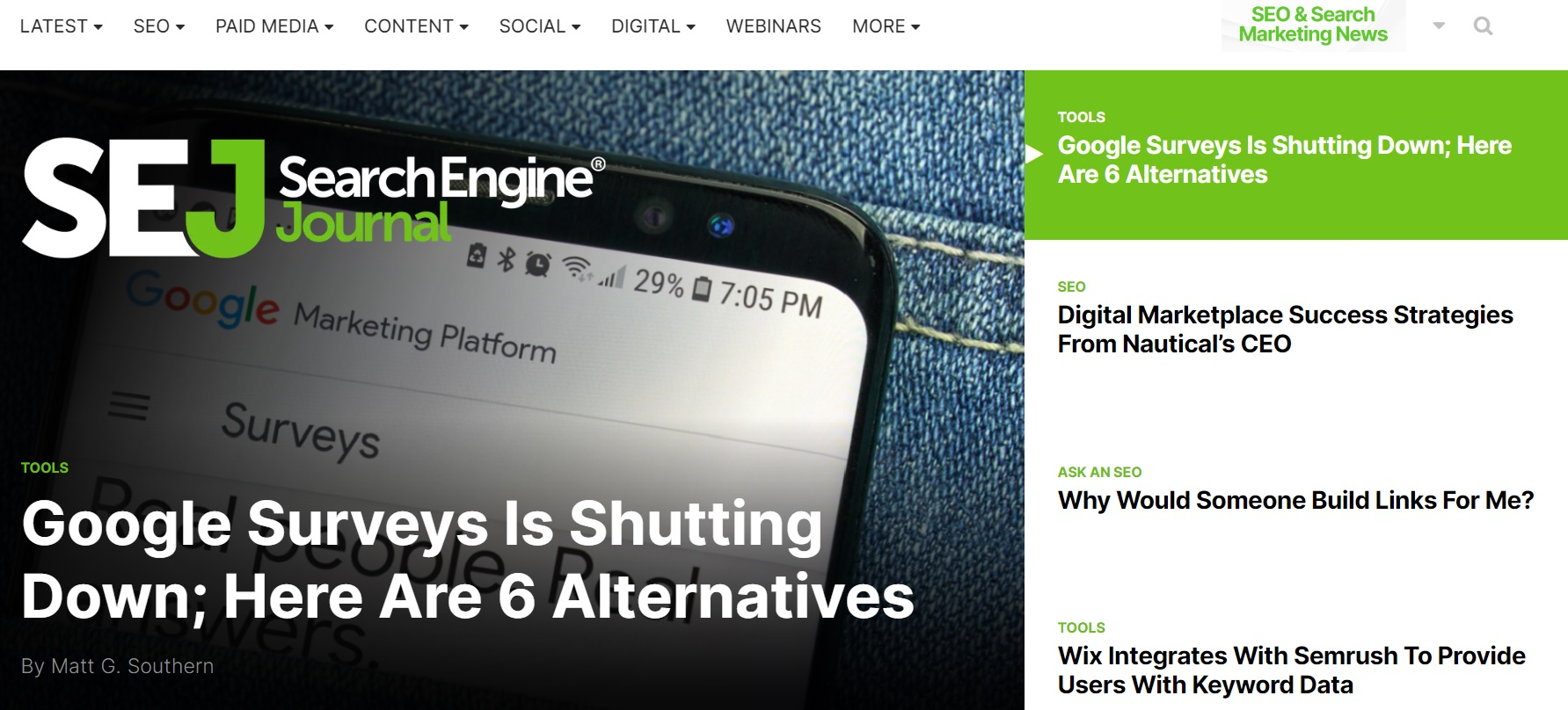 Search Engine Journal Homepage screenshot