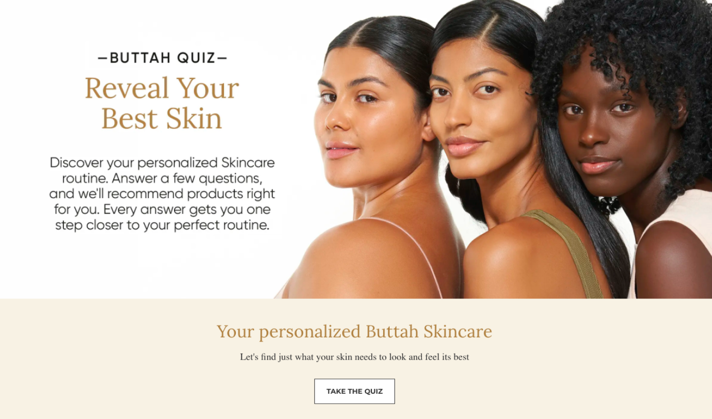 Buttah skin interactive quiz website example