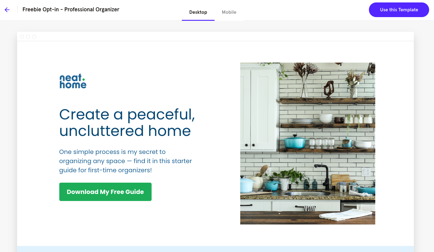 Leadpages landing page template