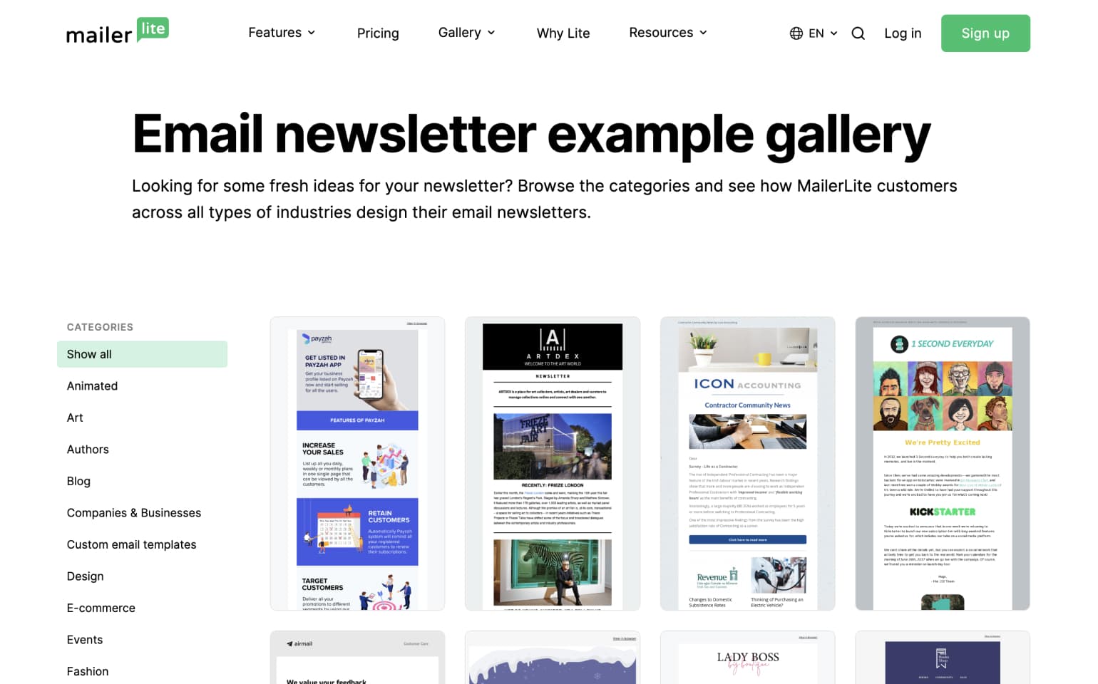 Newsletter examples gallery