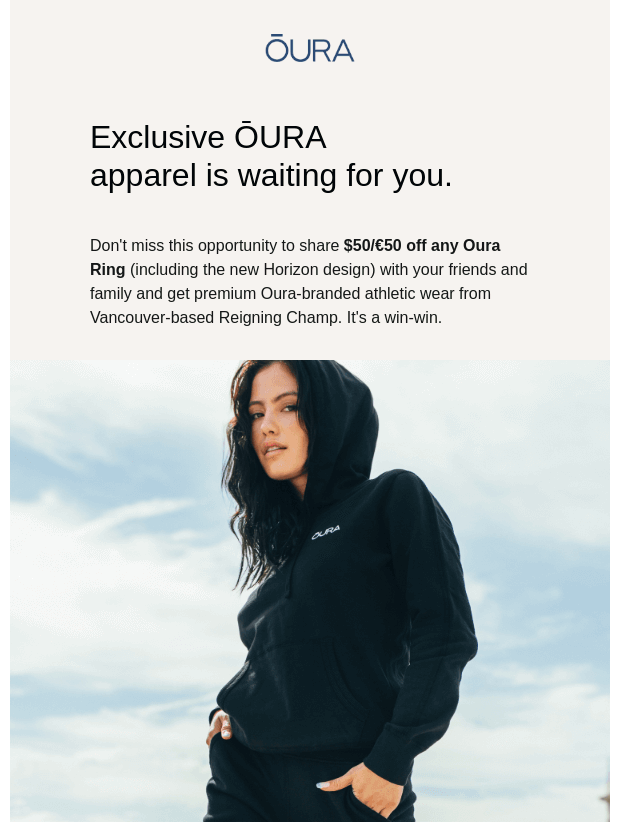 E-mail rekomendacyjny od Oura