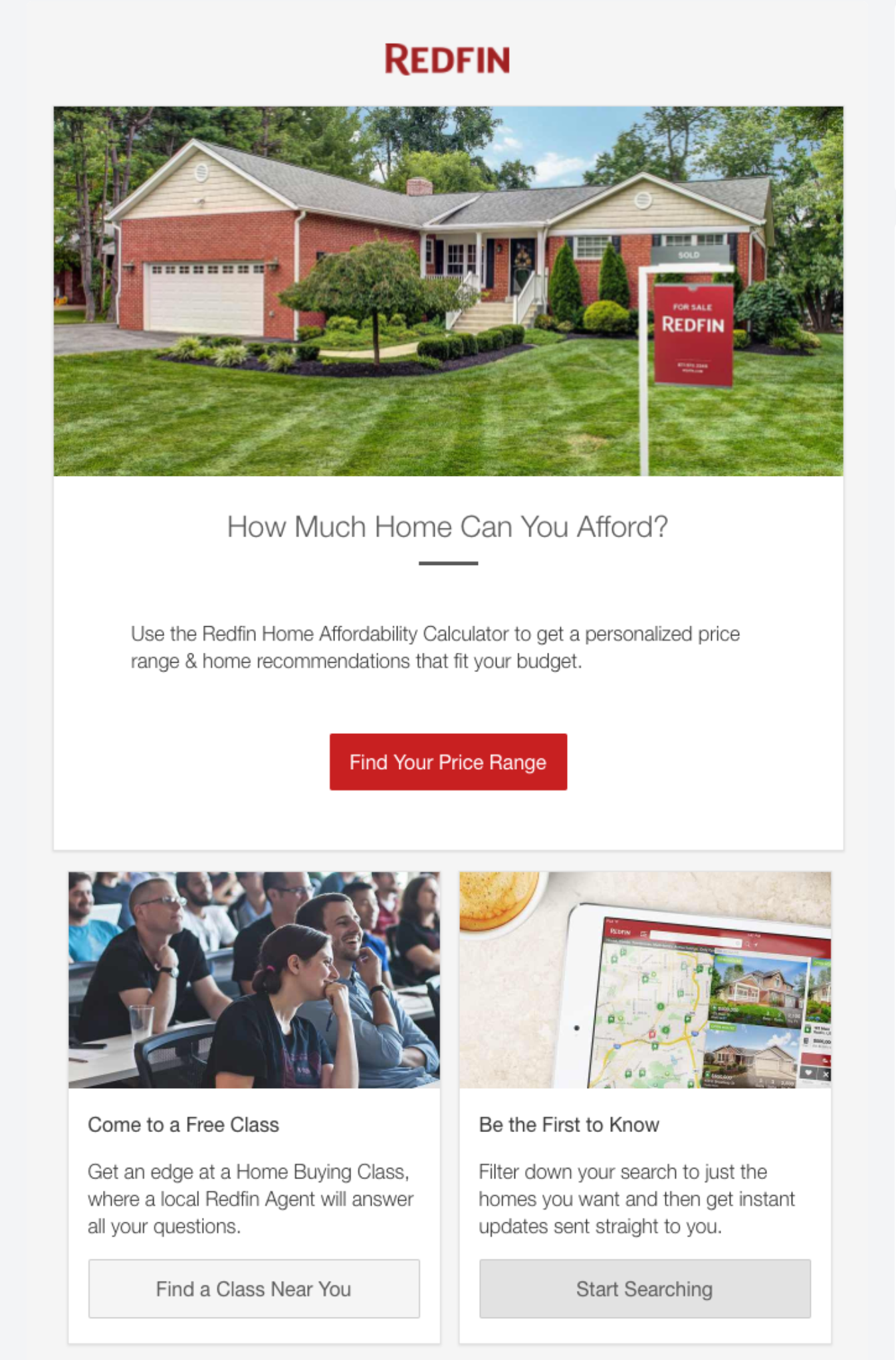 Redfin real estate email example