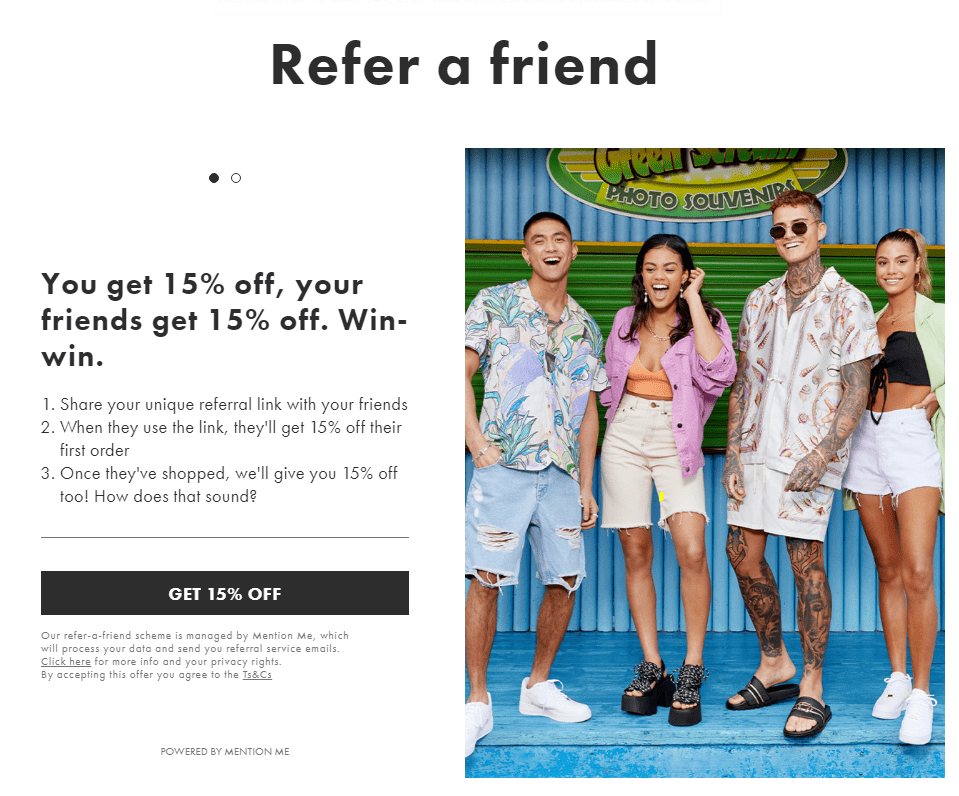 Asos referral email sent to customers post-purchase