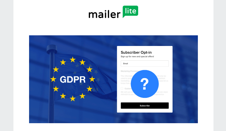 MailerLite email header design GDPR