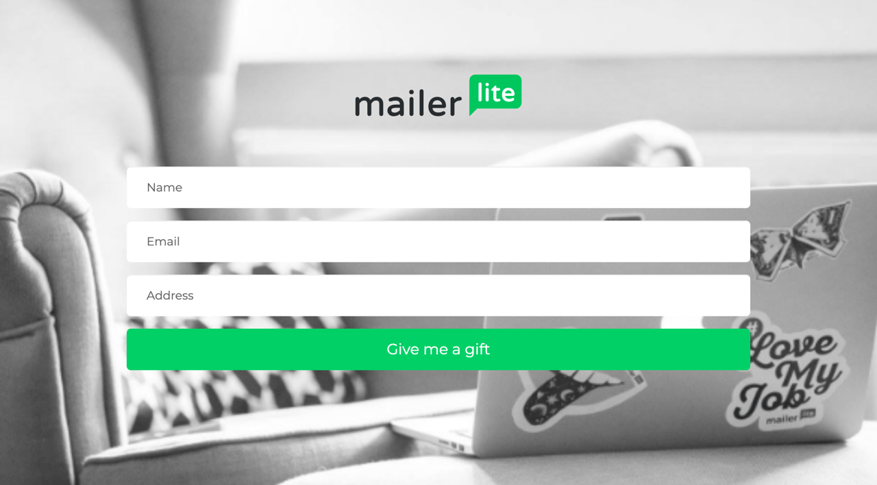 MailerLite email signup form