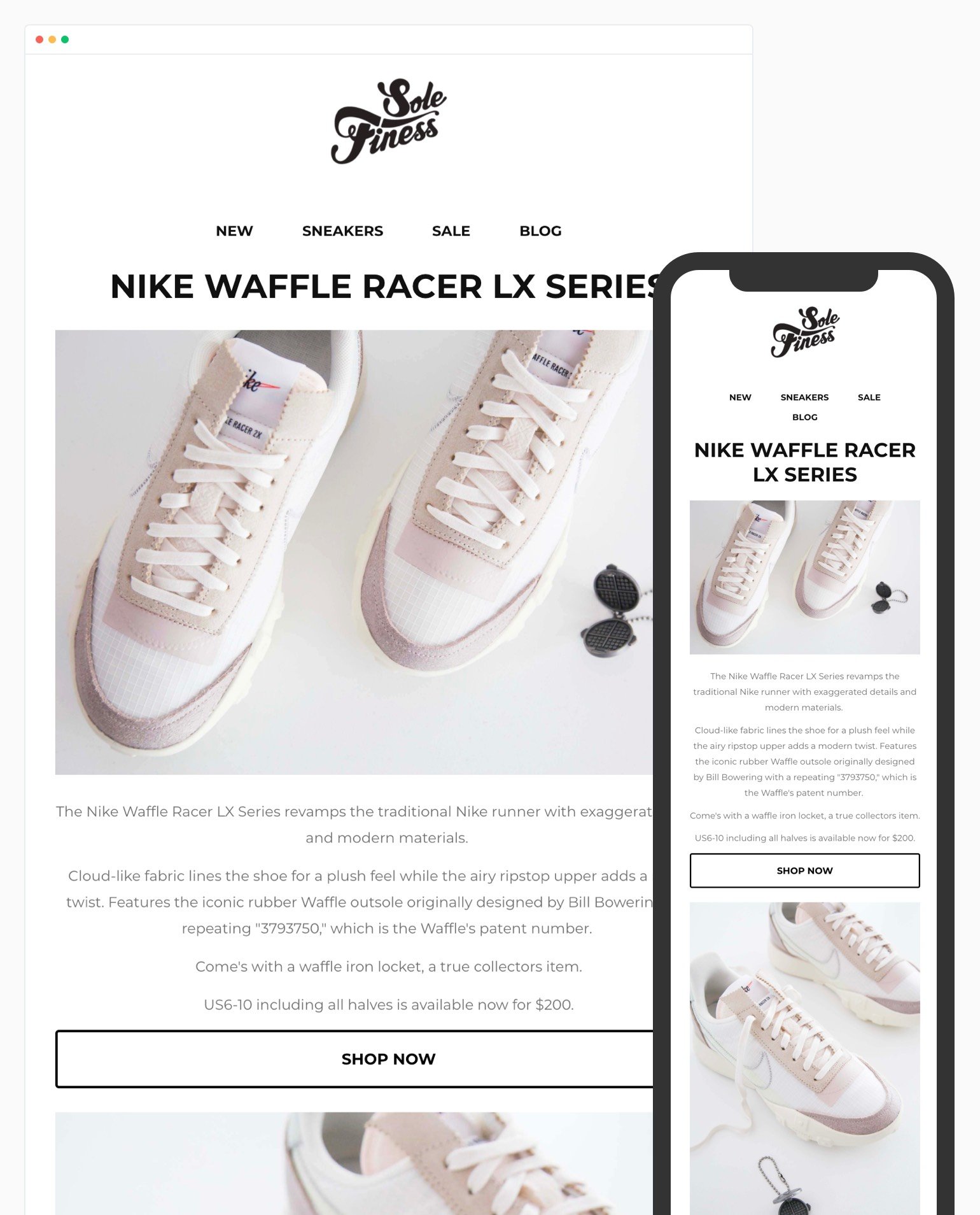 Sole Finess responsive email design