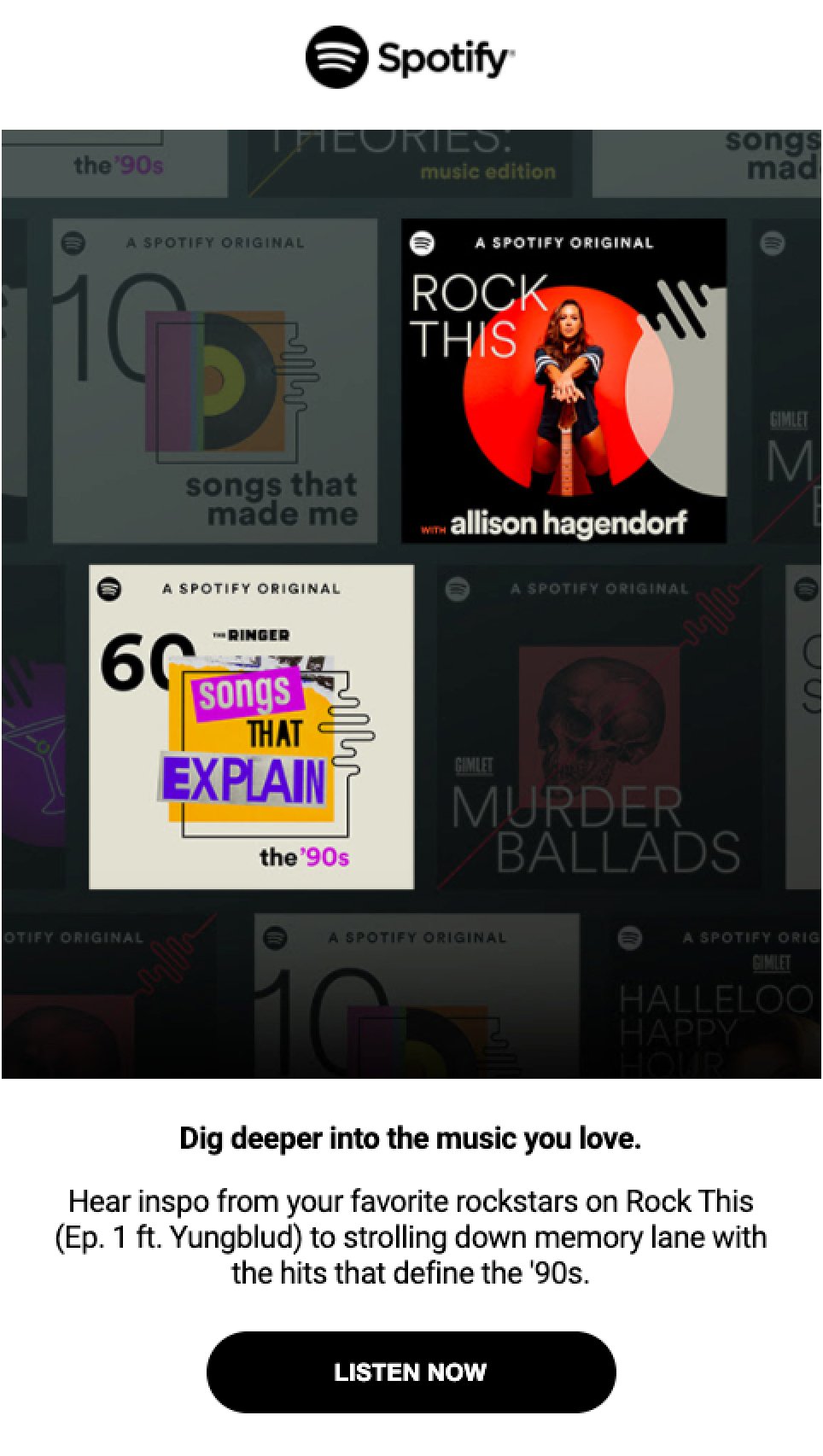 Spotify dynamic email content example
