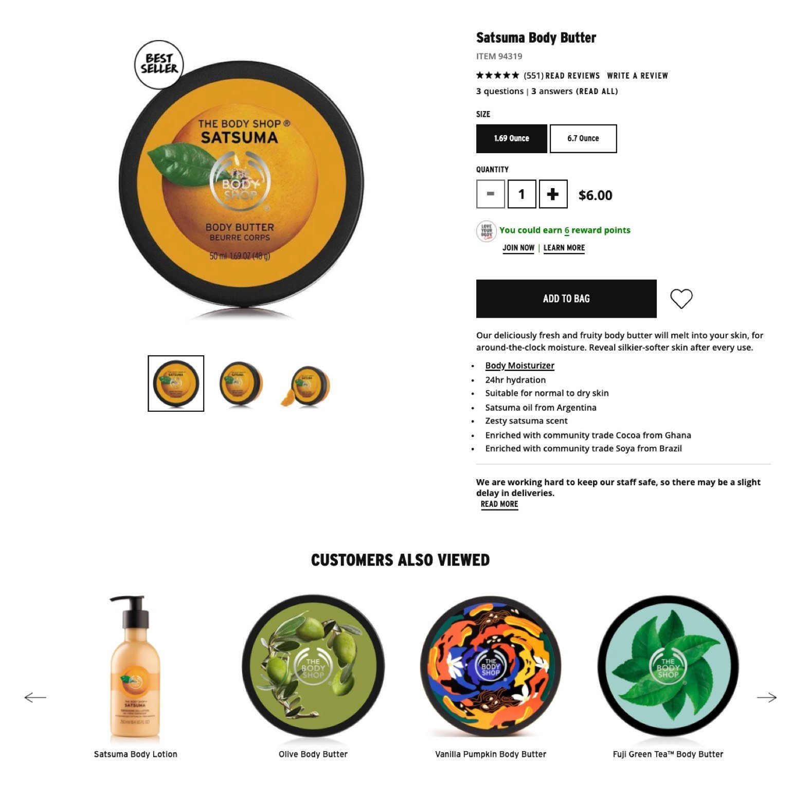 body shop social proof example landing page customer favorites