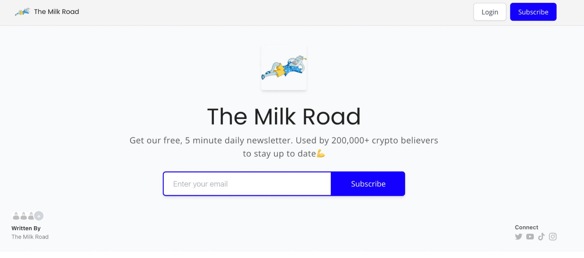 Página de incio de The Milk Road
