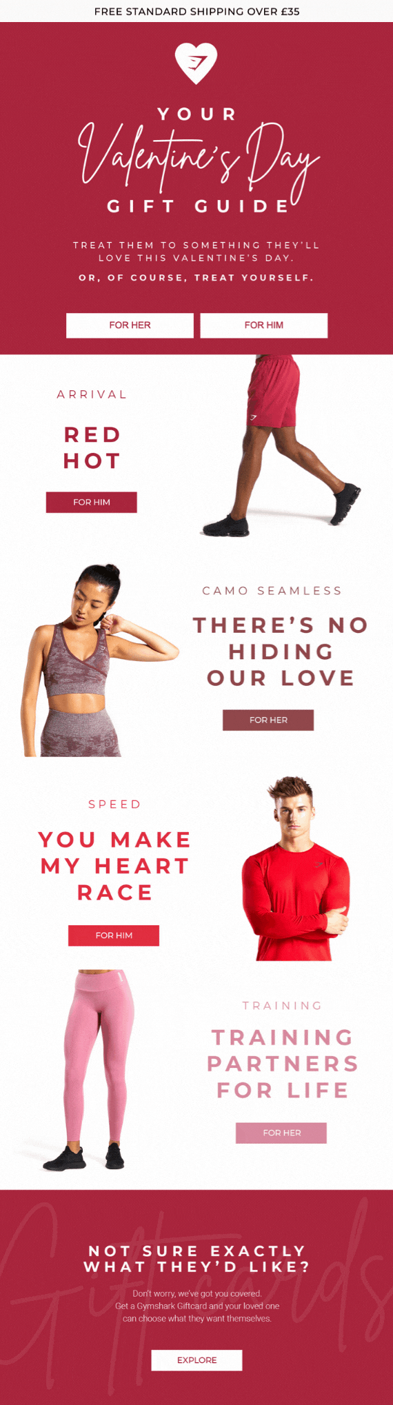 Gymshark Valentine's Day gift guide idea