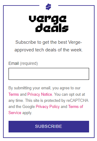The Verge Signup Form