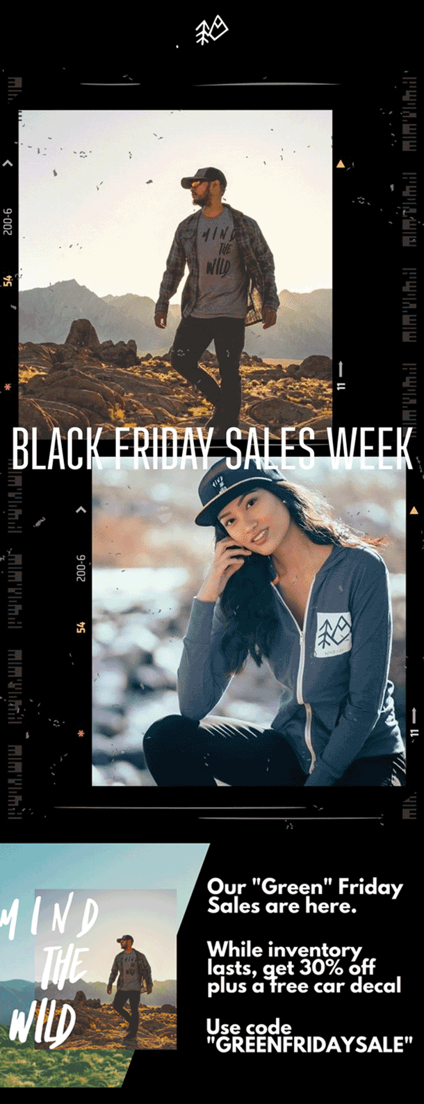 Wild + Co. Black Friday email example collage animated