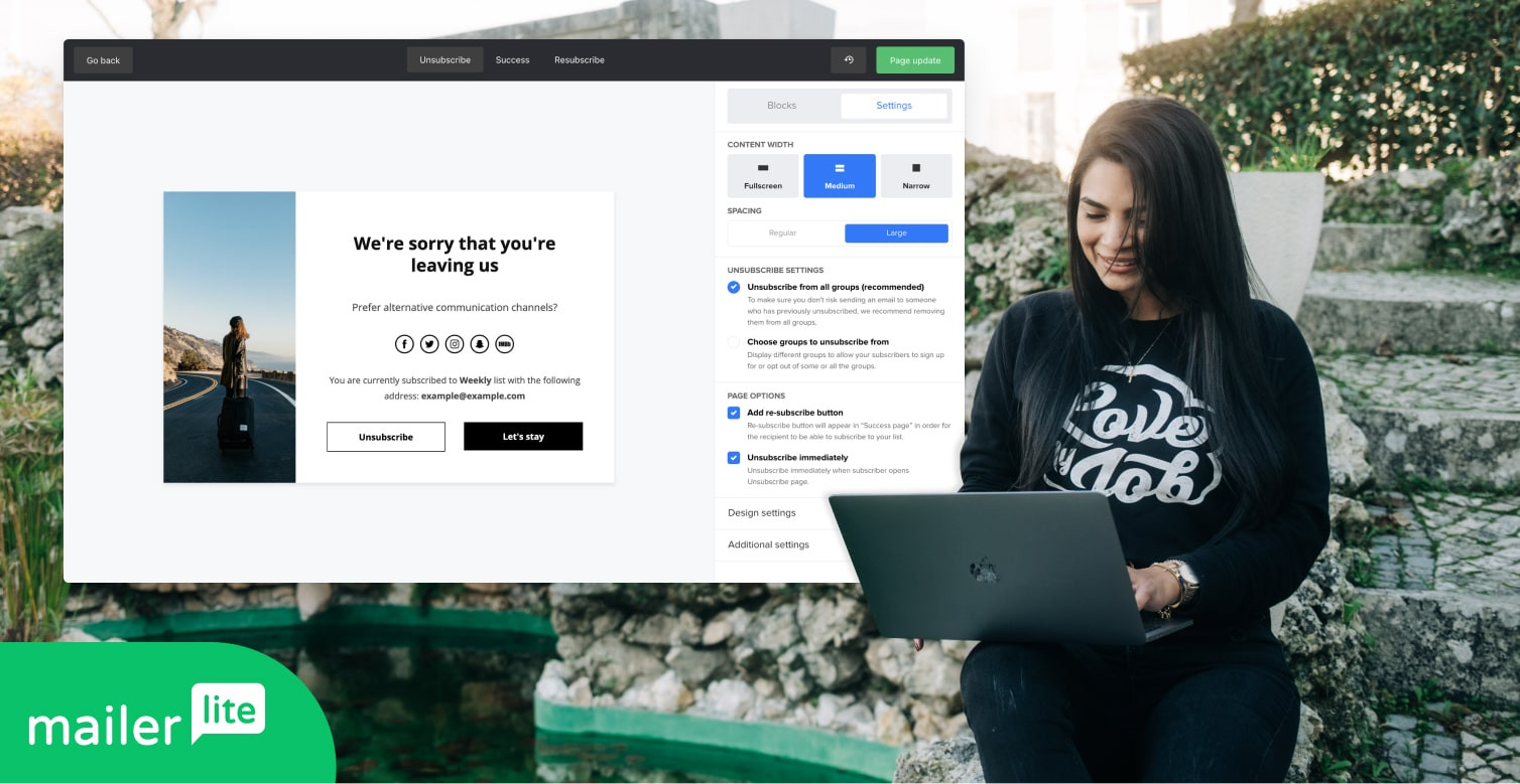 Introducing Our New Unsubscribe Page Builder MailerLite