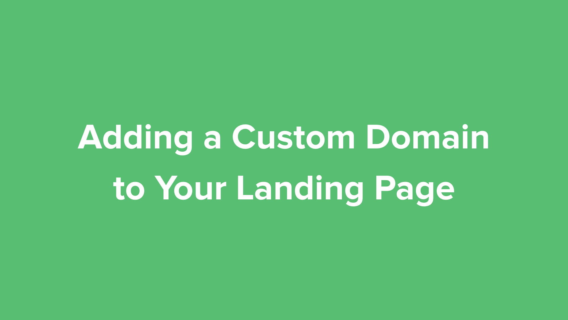 How to Add a Custom Domain to Landing Page - Video - MailerLite