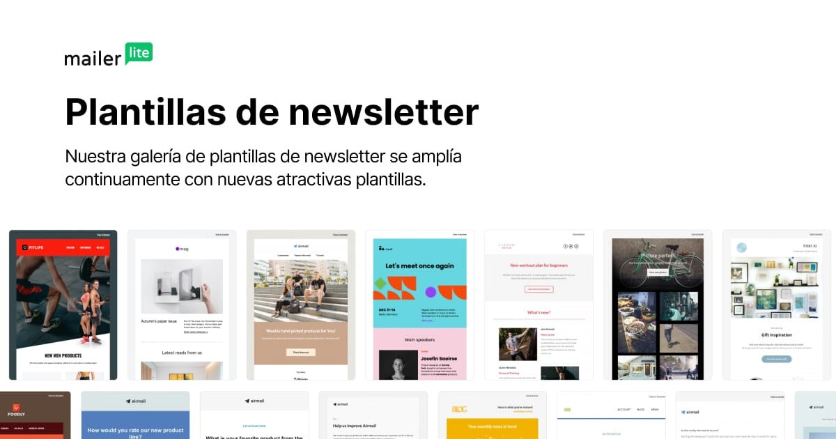 Plantillas de newsletter prediseñadas MailerLite