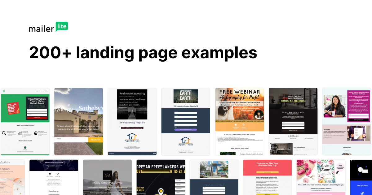 200 Amazing Landing Page Examples Gallery MailerLite