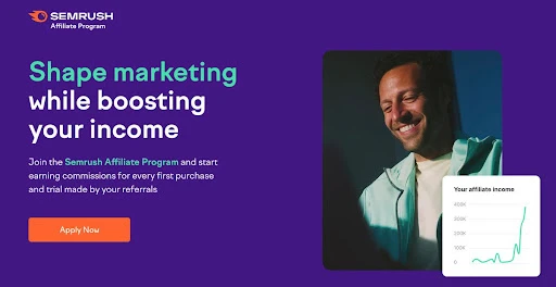pagina de programa de afiliado de semrush