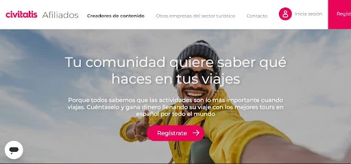 pagina de programa de afiliados de civitatis