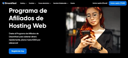 pagina de programa de afiliados de dreamhost