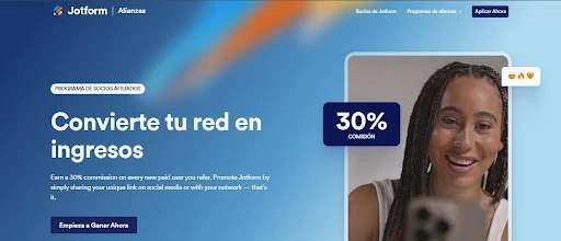 pagina de programa de jostform