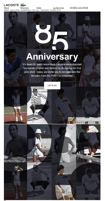 lacoste example - tell company's story