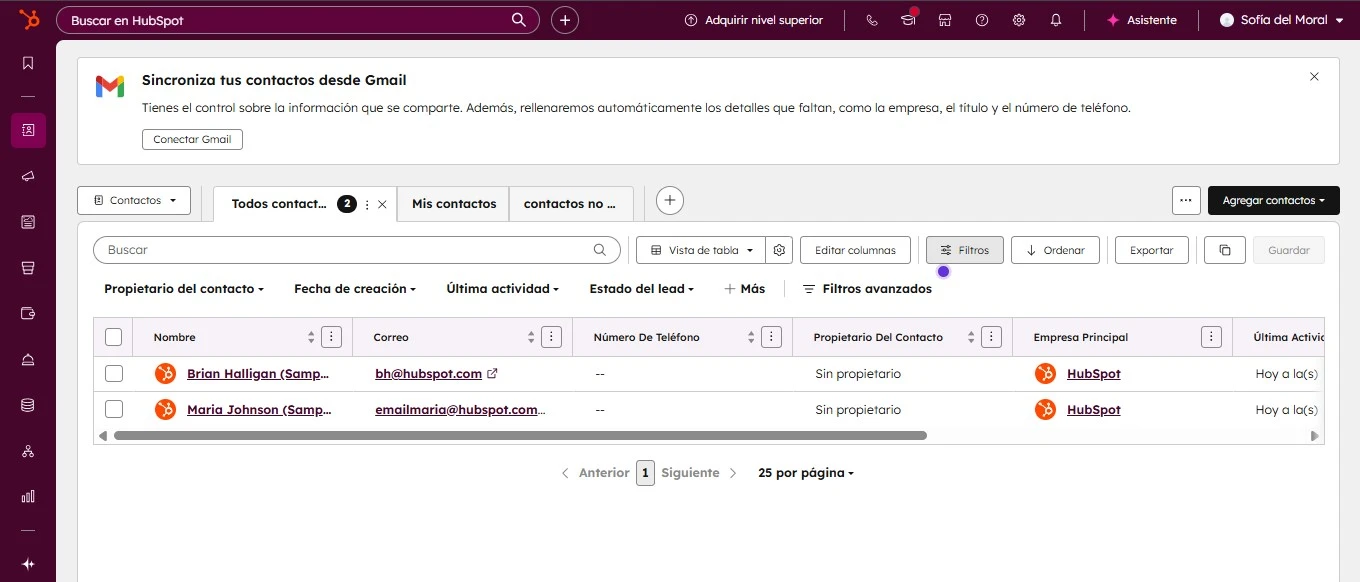 Segmentación de tu lista en HubSpot