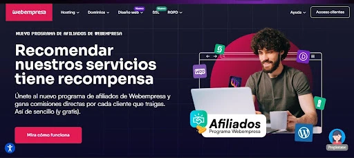 pagina de programa de afiliados de webempresa